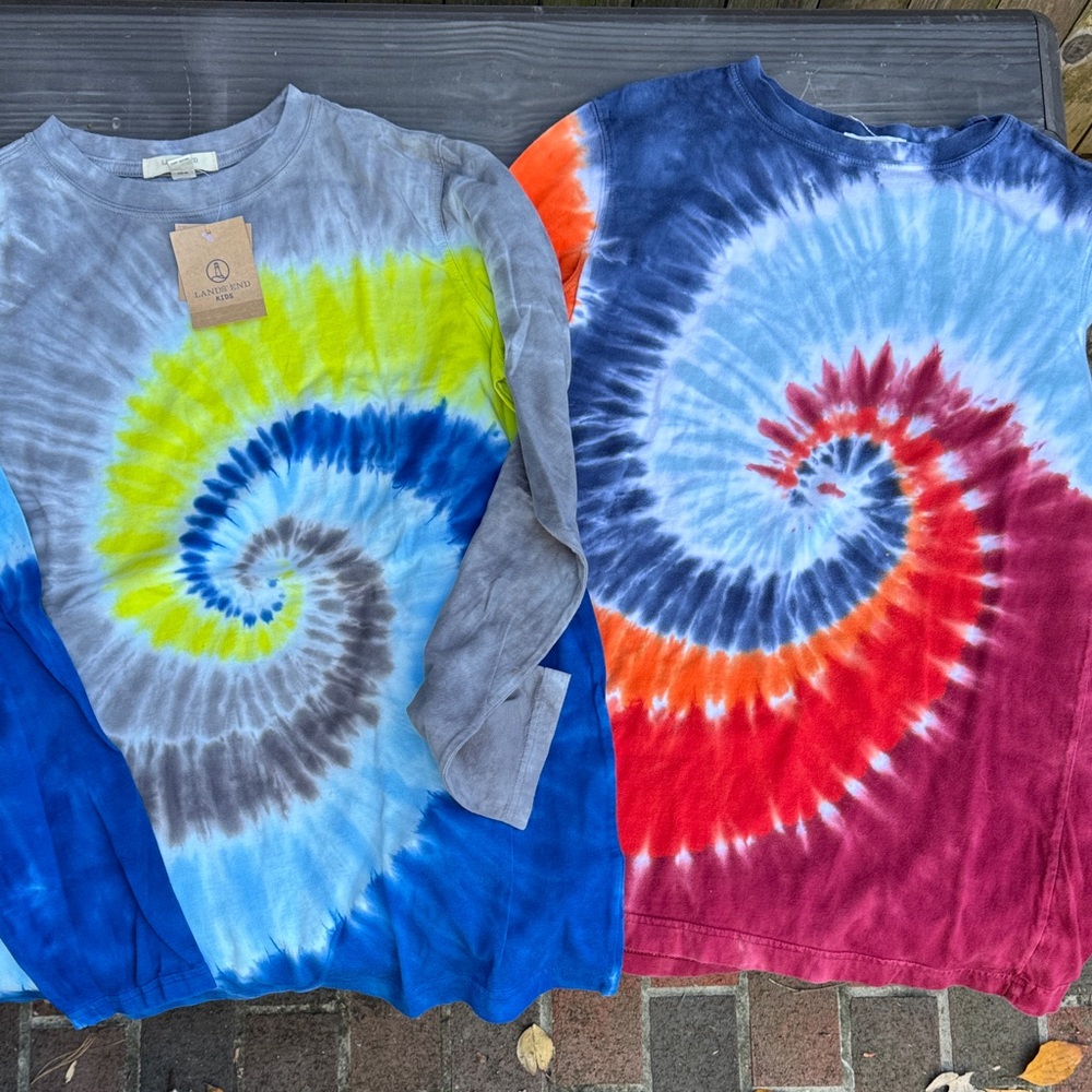 Lands end Colorful Tie-Dye Kids Shirts